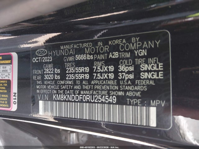 45192203 :رقم المزاد ، KM8KNDDF0RU254549 vin ، 2024 Hyundai Ioniq 5 Sel مزاد بيع