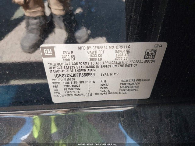 Aukcja sprzedaży 2015 Gmc Yukon Denali, vin: 1GKS2CKJ8FR560559, numer aukcji: 45192262