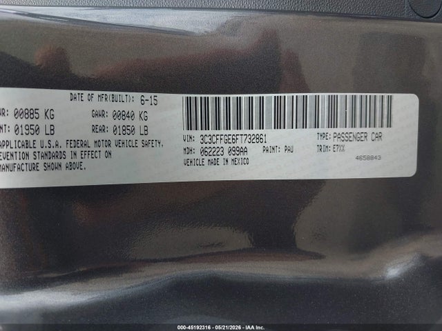Fiat 500E BATTERY ELECTRIC 2015 3C3CFFGE6FT732861 Image 9