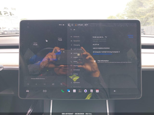 Продажа на аукционе авто 2020 Tesla Model Y Long Range Dual Motor All-wheel Drive, vin: 5YJYGDEE2LF043044, номер лота: 45192447