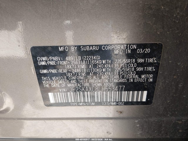 Subaru Forester Touring 2020 JF2SKAXC8LH553477 Image 9