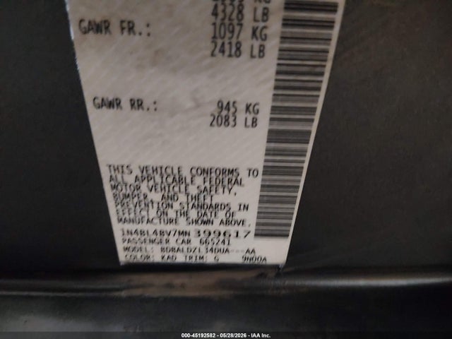 Nissan Altima S Fwd 2021 1N4BL4BV7MN399617 Image 9