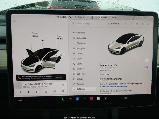 2022 Tesla Model 3 Long Range Dual Motor All-wheel Drive მანქანა იყიდება აუქციონზე, vin: 5YJ3E1EB9NF118734, აუქციონის ნომერი: 45192620