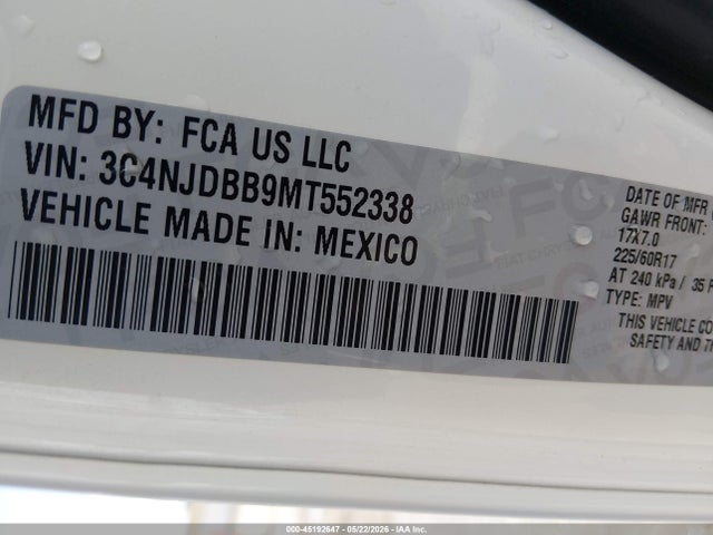 Jeep Compass Latitude 4x4 2021 3C4NJDBB9MT552338 Image 9