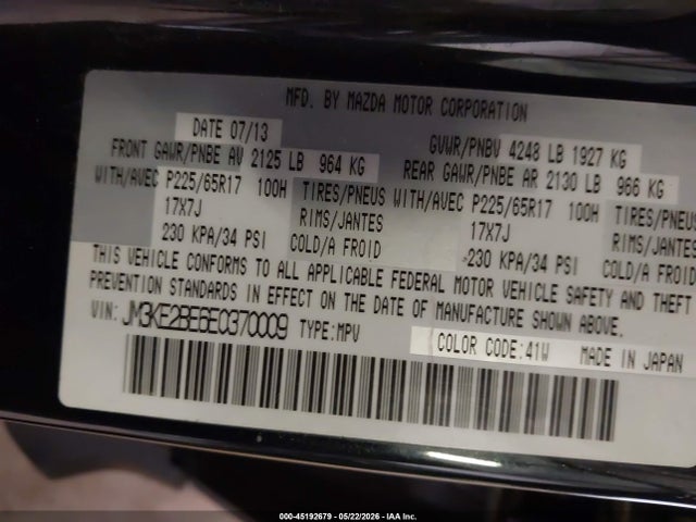 Aukcja sprzedaży 2014 Mazda Cx-5 Sport, vin: JM3KE2BE6E0370009, numer aukcji: 45192679