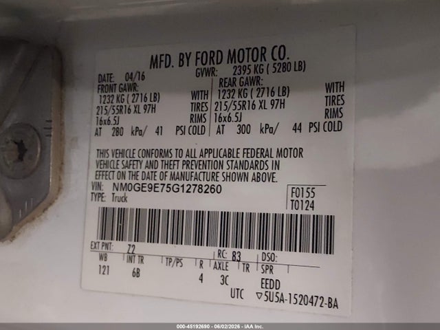 Ford Transit Connect Xl 2016 NM0GE9E75G1278260 Image 9