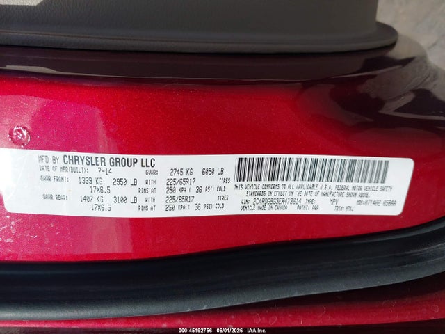 Dodge Grand Caravan American Value Pkg 2014 2C4RDGBG3ER473614 Image 9