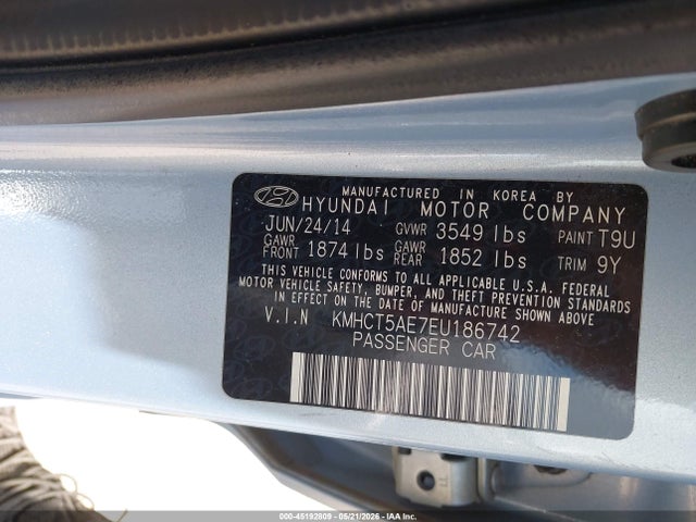 Aukcja sprzedaży 2014 Hyundai Accent Gs, vin: KMHCT5AE7EU186742, numer aukcji: 45192809