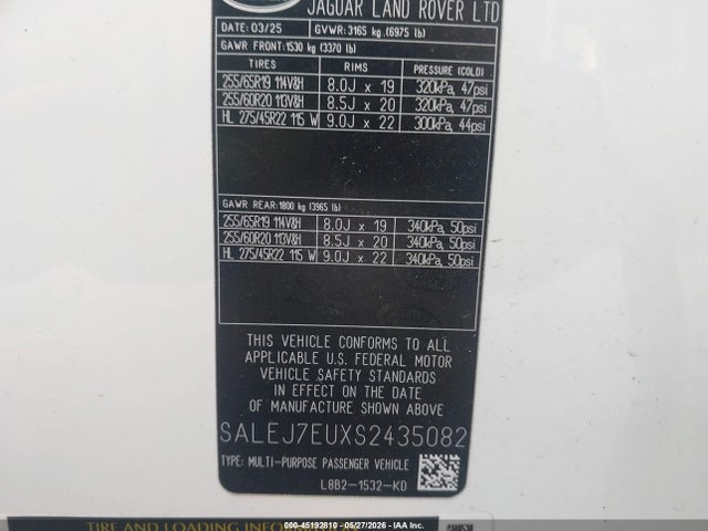 SALEJ7EUXS2435082 Land Rover Defender 110 P400 S
