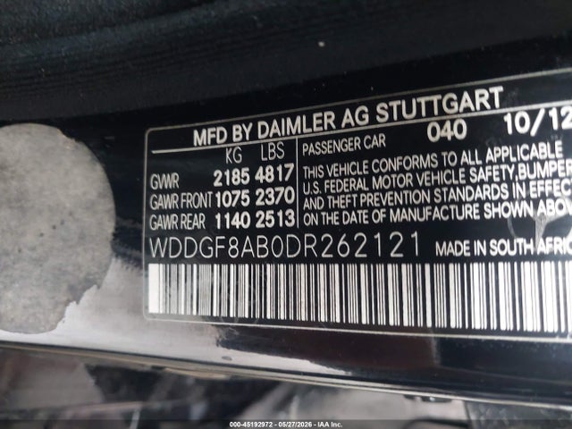 Продажа на аукционе авто 2013 Mercedes-benz C 300 4matic, vin: WDDGF8AB0DR262121, номер лота: 45192972