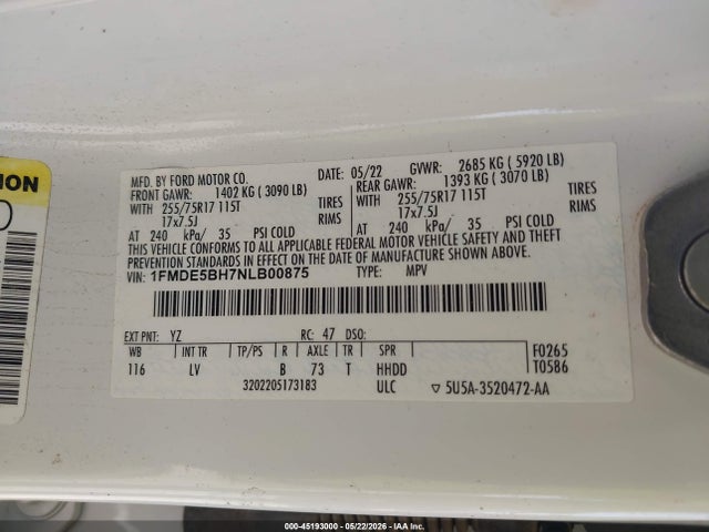 Ford Bronco Big Bend 2022 1FMDE5BH7NLB00875 Image 9