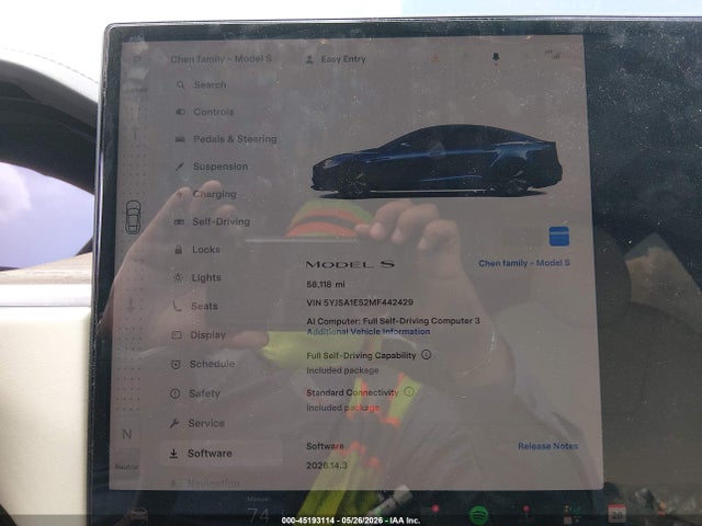 Продажа на аукционе авто 2021 Tesla Model S Long Range Dual Motor All-wheel Drive, vin: 5YJSA1E52MF442429, номер лота: 45193114