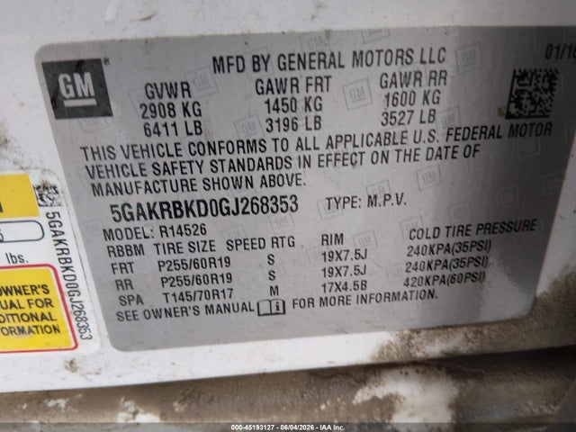 Buick Enclave Leather 2016 5GAKRBKD0GJ268353 Image 9