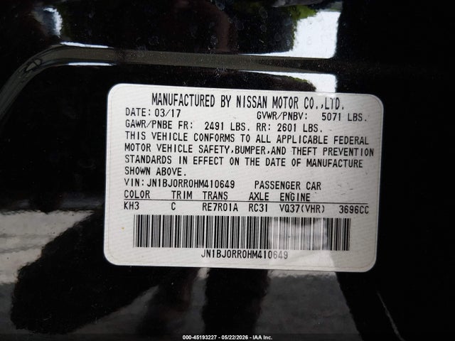 Продажа на аукционе авто 2017 Infiniti Qx50, vin: JN1BJ0RR0HM410649, номер лота: 45193227