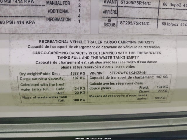 Coachmen Other 2019 5ZT2CWFC1KJ122141 Image 9