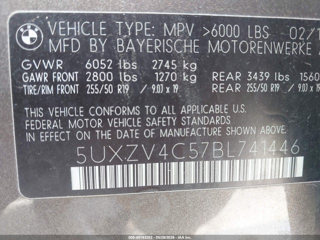 Продажа на аукционе авто 2011 Bmw X5 Xdrive35i/xdrive35i Premium/xdrive35i Sport Activity, vin: 5UXZV4C57BL741446, номер лота: 45193282