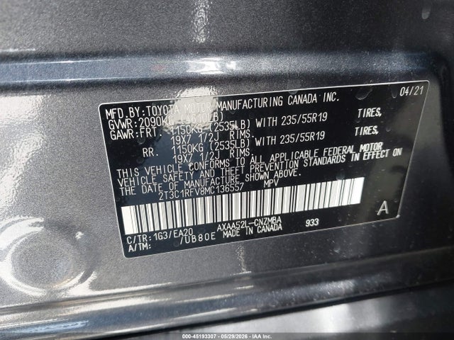 2T3C1RFV8MC136557 Toyota Rav4 Xle Premium