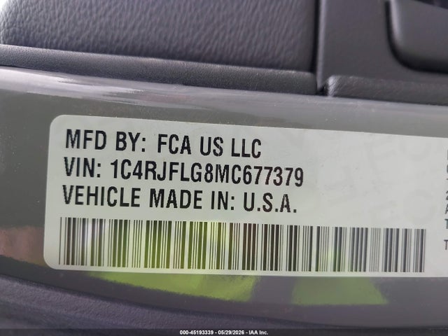 1C4RJFLG8MC677379 Jeep Grand Cherokee Trailhawk 4x4