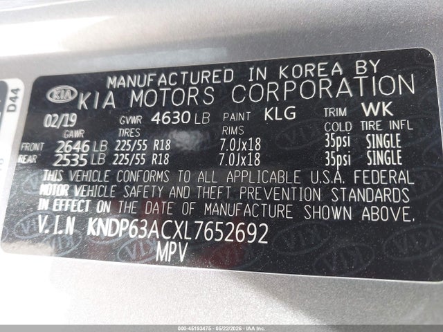 KNDP63ACXL7652692 KIA SPORTAGE S