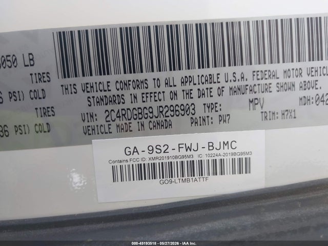 2C4RDGBG9JR296903 Dodge Grand Caravan Se