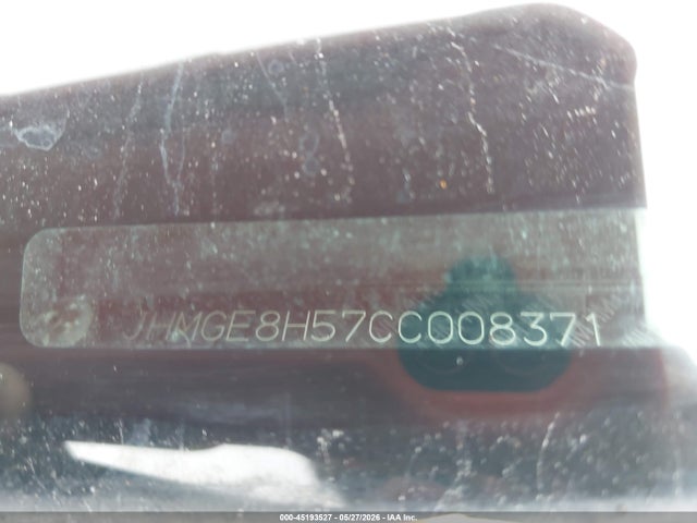Aukcja sprzedaży 2012 Honda Fit Sport, vin: JHMGE8H57CC008371, numer aukcji: 45193527