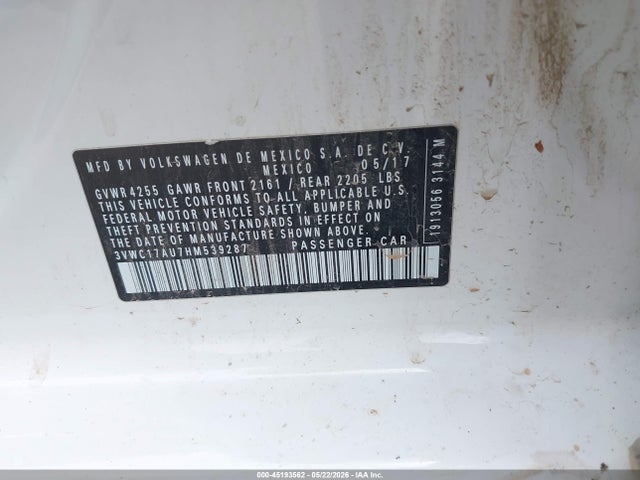 3VWC17AU7HM539287 Volkswagen Golf Sportwagen Tsi S/tsi Se/tsi Sel