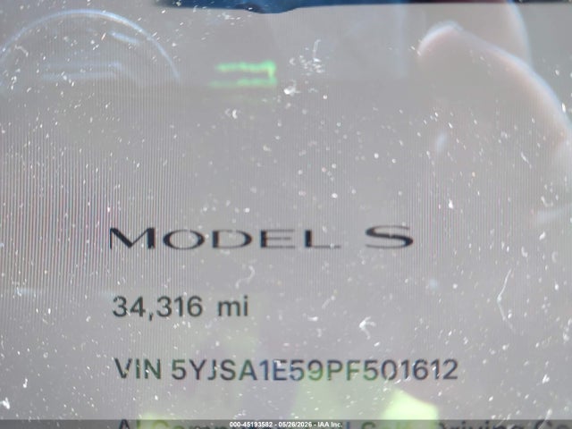 Продаж на аукціоні авто 2023 Tesla Model S, vin: 5YJSA1E59PF501612, номер лоту: 45193582