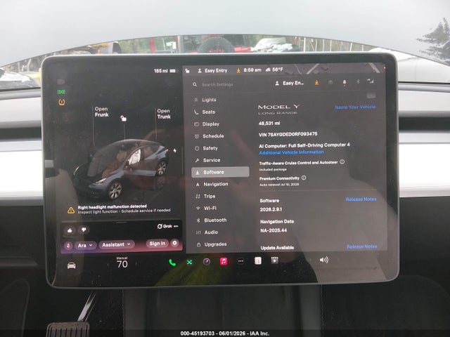 45193703 :رقم المزاد ، 7SAYGDED0RF093475 vin ، 2024 Tesla Model Y Long Range Single Motor Rear-wheel Drive/rwd مزاد بيع