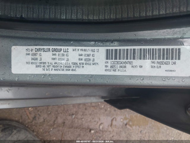 Продаж на аукціоні авто 2013 Chrysler 200 Limited, vin: 1C3CCBCG4DN547021, номер лоту: 45193797