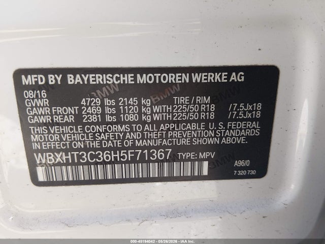 Продажа на аукционе авто 2017 Bmw X1 Xdrive28i, vin: WBXHT3C36H5F71367, номер лота: 45194042