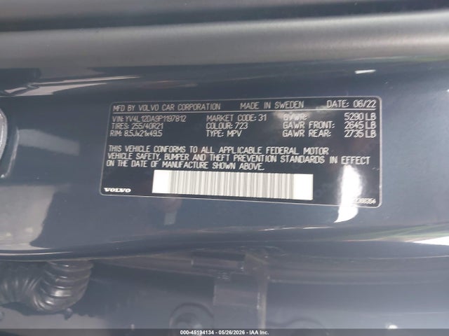 Продажа на аукционе авто 2023 Volvo Xc60 B5 Ultimate Bright Theme, vin: YV4L12DA9P1197812, номер лота: 45194134
