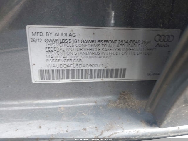 Продаж на аукціоні авто 2013 Audi S4 3.0t Premium Plus, vin: WAUBGAFL8DA090071, номер лоту: 45194151
