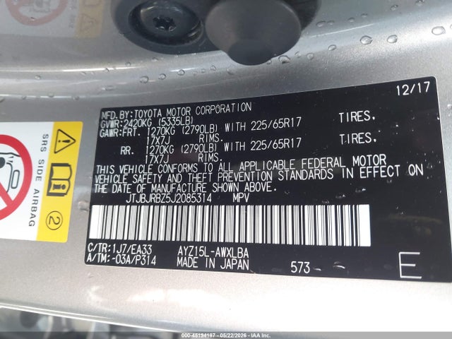2018 Lexus Nx 300h მანქანა იყიდება აუქციონზე, vin: JTJBJRBZ5J2085314, აუქციონის ნომერი: 45194187