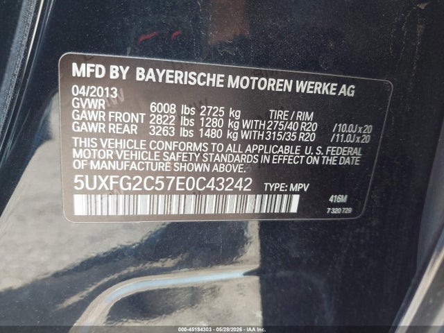Aukcja sprzedaży 2014 Bmw X6 Xdrive35i, vin: 5UXFG2C57E0C43242, numer aukcji: 45194303