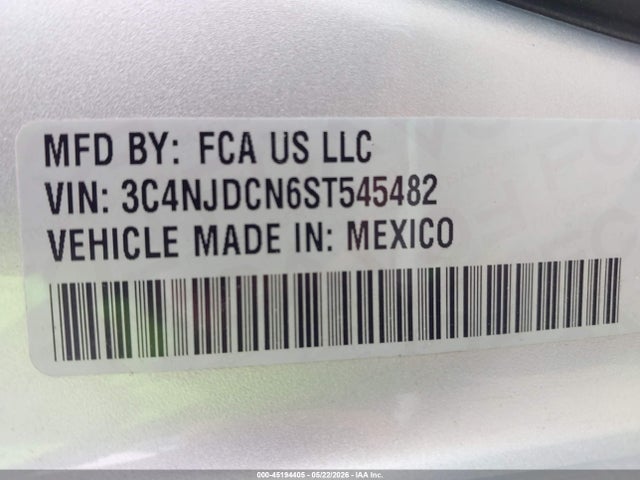 Продаж на аукціоні авто 2025 Jeep Compass Limited 4x4, vin: 3C4NJDCN6ST545482, номер лоту: 45194405