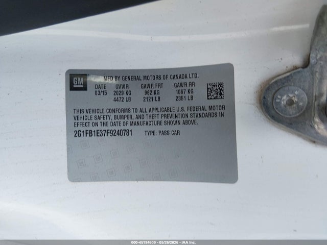 Продажа на аукционе авто 2015 Chevrolet Camaro 2ls, vin: 2G1FB1E37F9240781, номер лота: 45194609