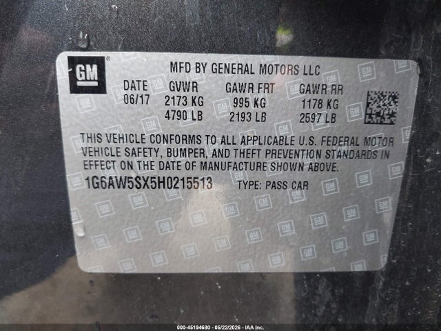 Cadillac Cts Standard 2017 1G6AW5SX5H0215513 Image 9
