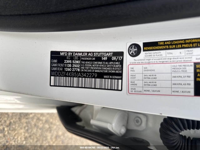 Продажа на аукционе авто 2018 Mercedes-benz E 300 4matic, vin: WDDZF4KB5JA342279, номер лота: 45194760