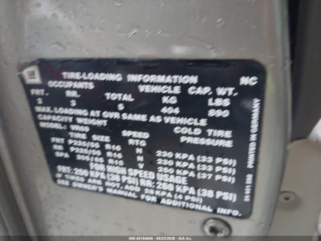 45194886 :رقم المزاد ، W06VR54R4YR113136 vin ، 2000 Cadillac Catera Standard مزاد بيع