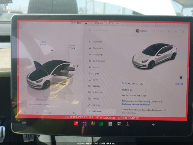 Aukcja sprzedaży 2023 Tesla Model 3 Rear-wheel Drive, vin: 5YJ3E1EAXPF574137, numer aukcji: 45194890
