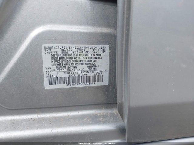 3N1AB7AP1EY273919 Nissan SENTRA SV