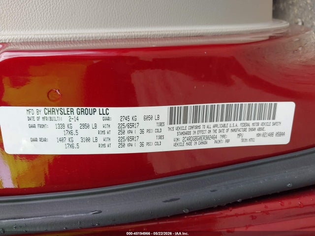 Aukcja sprzedaży 2014 Dodge Grand Caravan Se, vin: 2C4RDGBG0ER302464, numer aukcji: 45194966