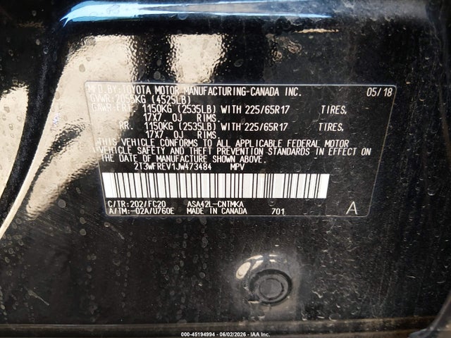 Toyota Rav4 Xle 2018 2T3WFREV1JW473484 Image 9