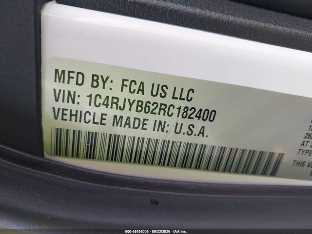 1C4RJYB62RC182400 Jeep Grand Cherokee 4xe