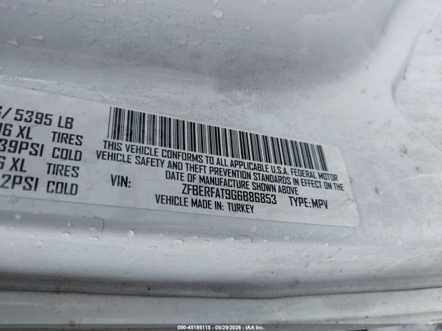 ZFBERFAT9G6B86853 RAM Promaster City Tradesman