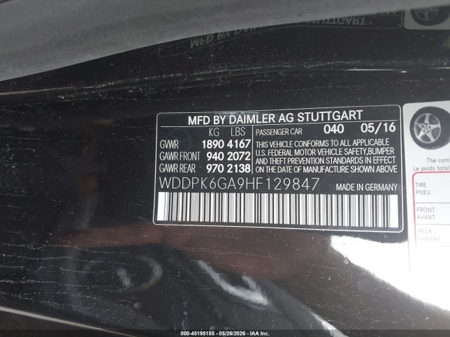 Auction sale of the 2017 Mercedes-benz Amg Slc 43, vin: WDDPK6GA9HF129847, lot number: 45195155