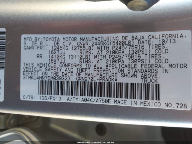 3TMKU4HN7EM039323 Toyota Tacoma Prerunner V6