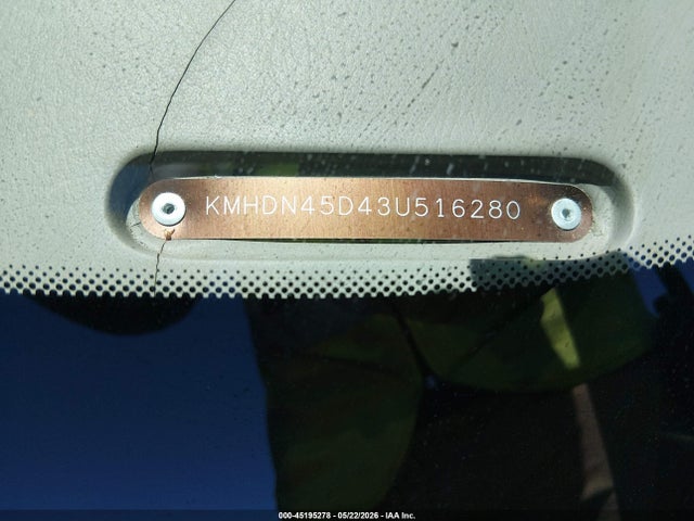 Aukcja sprzedaży 2003 Hyundai Elantra Gls/gt, vin: KMHDN45D43U516280, numer aukcji: 45195278