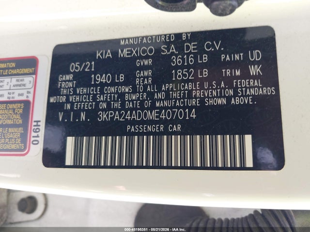 KIA RIO LX 2021 3KPA24AD0ME407014 Image 9