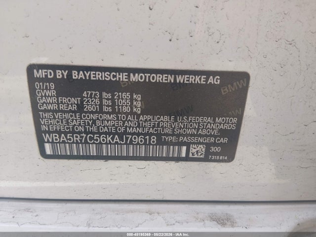 Продажа на аукционе авто 2019 Bmw 330i Xdrive, vin: WBA5R7C56KAJ79618, номер лота: 45195369